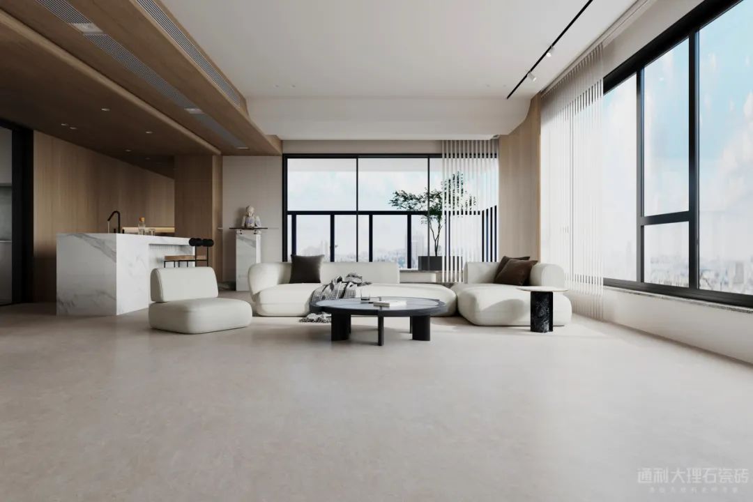 “发现连纹之美”系列之通利连纹大理石瓷砖在客厅空间的应用(图6)